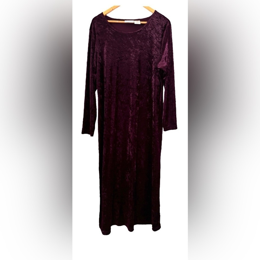 VINTAGE Y2K purple velvet l/s maxi drss SZ XL goth Fairycore gypsy